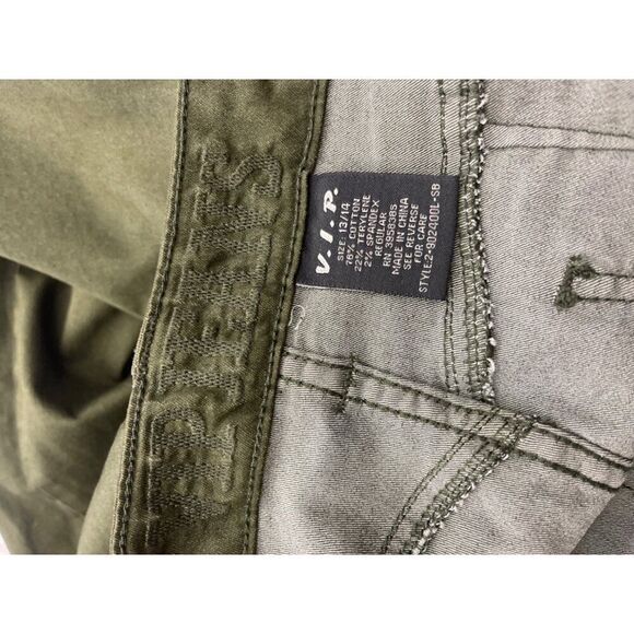 V.I.P. Jeans Women Green Cargo Jogger Pant Size 13 /14 - Picture 10 of 11